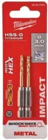 Набор сверл Milwaukee спиральных по металлу Shockwave Red HEX 48894763 3 мм 2 шт.