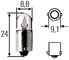 Автолампа Behr Hella T2W BA9s 2 W 8GP002068241 Автолампа Behr Hella T2W BA9s 2 W 8GP002068241