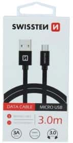 Кабель Swissten DOSWS71527300 USB - Micro USB 3 м Кабель Swissten DOSWS71527300 USB - Micro USB 3 м