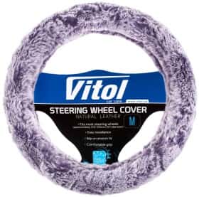Чехол на руль Vitol VLOD-F101 искусственный мех цвет пурпурный