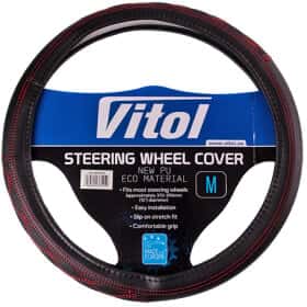 Чехол на руль Vitol VLU-2402001 искусственная кожа цвет черный