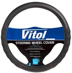 Чохол на кермо Vitol VLU-1909339 штучна шкіра з перфорацією з 1 швом колір чорний