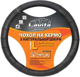 Чохол на кермо Lavita LA 26-B302-1 шкіра колір чорний
