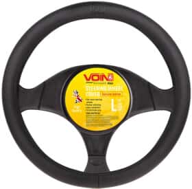 Чохол на кермо Voin VLOD-L981 шкіра колір чорний