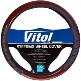 Чехол на руль Vitol HU 100107BK искусственная кожа цвет черный