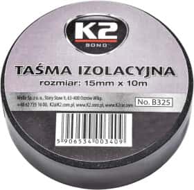 Ізоляційна стрічка K2 B325 чорна ПВХ 15 мм x 10 м