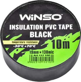Изолента Winso 152100 черная ПВХ 19 мм x 10 м