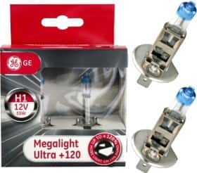Автолампа General Electric Megalight Ultra +120 H1 P14,5s 55 W прозоро-блакитна 50310nu