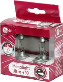 Автолампа General Electric Megalight Ultra +90 H7 PX26d 55 W прозоро-блакитна 58520sxu