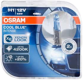 Автолампа Osram Cool Blue Intense H1 P14,5s 55 W світло-блакитна 64150cbihcbduo