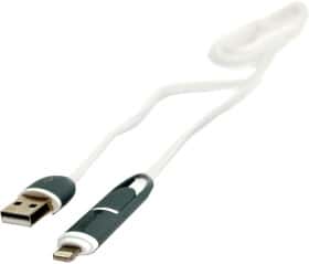 Кабель 2 в 1 PowerPlant KD00AS1292 USB - Apple Lightning - Micro USB 1 м