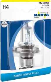 Автолампа Narva Range Power Blue+ H4 P43t-38 55 W 60 W прозоро-блакитна 486774000