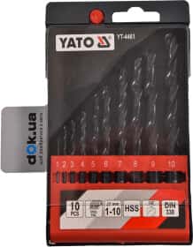Набір свердл Yato спіральних по металу YT-4461 1-10 мм 10 шт.