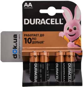 Батарейка Duracell 6409641 AA (пальчиковая) 1,5 V 4 шт