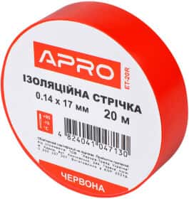 Ізоляційна стрічка Apro ET20R червона ПВХ 17 мм х 20 м