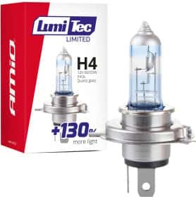Автолампа Amio LumiTec Limited +130% H4 P43t 55 W 60 W прозоро-блакитна 02132