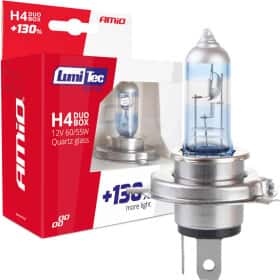Автолампа Amio LumiTec Limited +130% H4 P43t 55 W 60 W прозоро-блакитна 01405