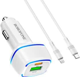 USB зарядка в авто Borofone BZ14A BZ14ACLW