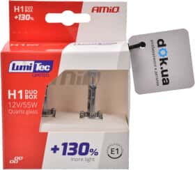 Автолампа Amio LumiTec Limited +130% H1 P14,5s 55 W прозрачно-голубая 01404
