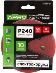 Круг шліфувальний Apro 828027 по металу та дереву P240