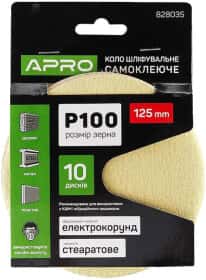 Круг шліфувальний Apro 828035 по металу та дереву P100