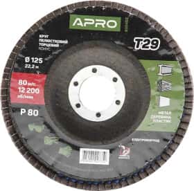 Круг лепестковый Apro 830504 P80 125 мм