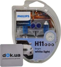Автолампа Philips CrystalVision H11 PGJ19-2 55 W світло-блакитна 12362CVS2 Автолампа Philips CrystalVision H11 PGJ19-2 55 W світло-блакитна 12362CVS2