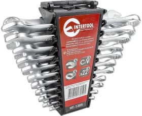 Набір ключів ріжково-накидних Intertool HT1305 6-19 мм, 1/4"-7/8" 22 шт