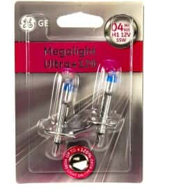 Автолампа General Electric Megalight Ultra +120 H1 P14,5s 55 W прозоро-блакитна 50310nu2b