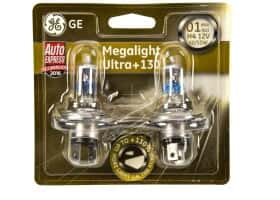 Автолампа General Electric Megalight Ultra +130 H4 P43t 55 W 60 W прозрачно-голубая 50440xnu2b