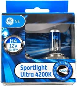 Автолампа General Electric Sportlight Ultra H4 P43t 55 W 60 W прозоро-блакитна 50440sbu2d