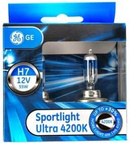 Автолампа General Electric Sportlight Ultra H7 PX26d 55 W прозрачно-голубая 58520sbu2d