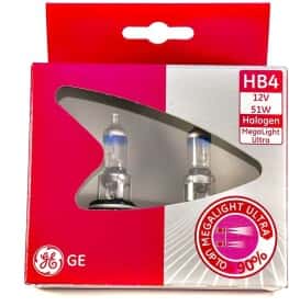 Автолампа General Electric Megalight Ultra +90 HB4 P22d 51 W прозоро-блакитна 53070sxu2d