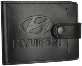 Затискач для купюр Poputchik 4021-048 з логотипом Hyundai колір чорний