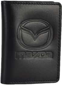Обкладинка для прав і техпаспорта Poputchik 5164-038 з логотипом Mazda колір чорний