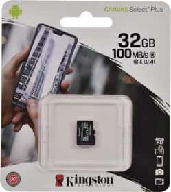Карта памяти Kingston Canvas Select Plus microSDHC 32 ГБ