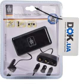 Разветвитель прикуривателя с USB Auto Welle AW0713