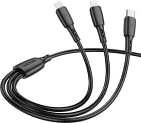 Кабель 3 в 1 Borofone USB - Apple Lightning - type-C - Micro USB BX71B 1 м