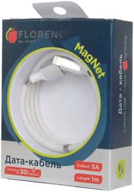 Кабель Florence MagNet FL-2202-WL USB - Apple Lightning 1 м Кабель Florence MagNet FL-2202-WL USB - Apple Lightning 1 м