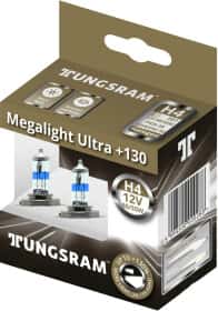 Автолампа Tungsram Megalight Ultra +130 H4 P43t 55 W 60 W прозоро-блакитна 50440xnu2d