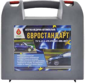 Аптечка автомобільна Carlife АМА-1 в жорсткому чохлі AMA1EURO