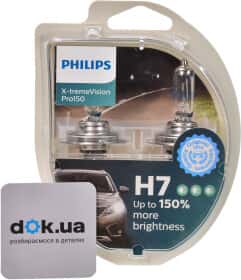 Автолампа Philips X-tremeVision Pro150 H7 PX26d 55 W прозрачно-голубая 12972XVPS2