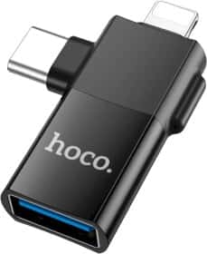 Перехідник Hoco UA17 6942007602303 USB - Apple Lightning - type-C