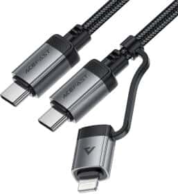 Кабель 2 в 1 Acefast C20-01 Apple Lightning - type-C - type-C 1,2 м