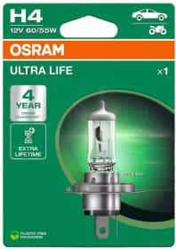 Автолампа Osram Ultra Life H4 P43t 55 W 60 W прозора 64193ULT-1BL