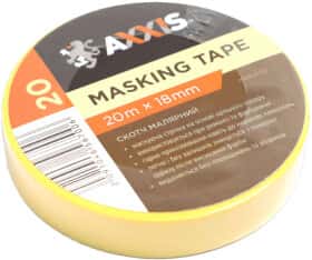 Малярный скотч Axxis Masking Tape MK918D-18 на бумажной основе 18 мм x 20 м Малярный скотч Axxis Masking Tape MK918D-18 на бумажной основе 18 мм x 20 м