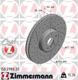 Гальмівний диск Zimmermann 150298020