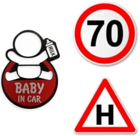 Комплект наліпок XoKo Baby in Car, Навчальний, Обмеження швидкості