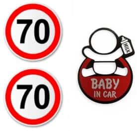 Комплект наклеек XoKo Baby in Car, Ограничение скорости Комплект наклеек XoKo Baby in Car, Ограничение скорости