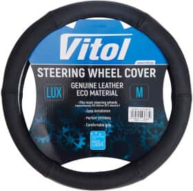Чохол на кермо Vitol VLOD-CL102 еко-шкіра з перфорацією колір чорний Чохол на кермо Vitol VLOD-CL102 еко-шкіра з перфорацією колір чорний